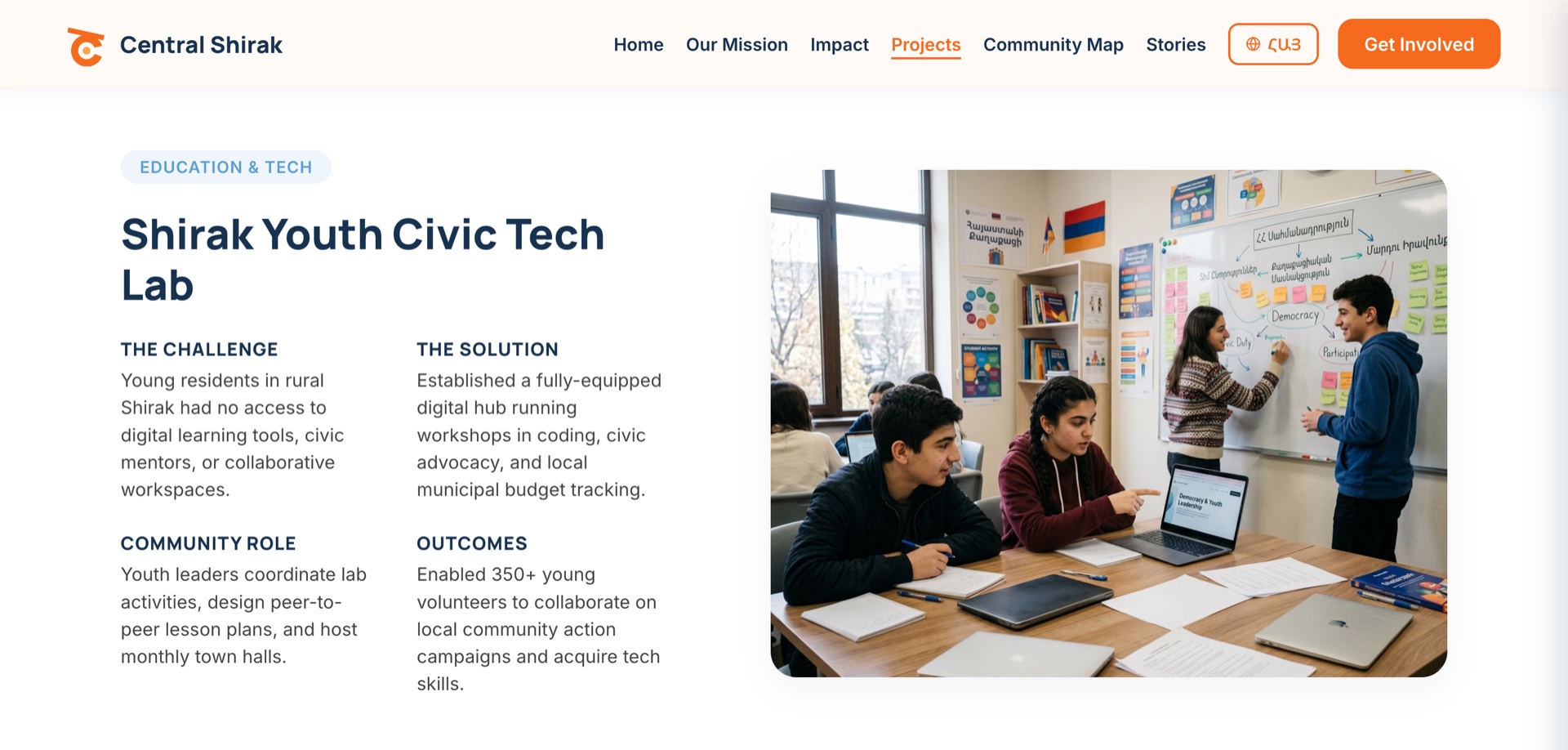 Кейс Shirak Youth Civic Tech Lab